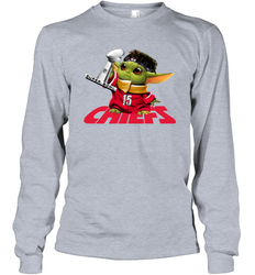 Kansas City Chiefs Baby Yoda Patrick Mahomes Long Sleeve T-Shirt - kambletee