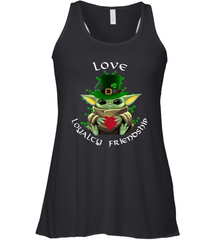 Baby Yoda hug St Patricks Day Irish love loyalty friendship Racerback Tank - kambletee