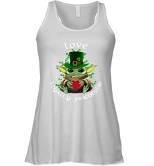 Baby Yoda hug St Patricks Day Irish love loyalty friendship Racerback Tank - kambletee