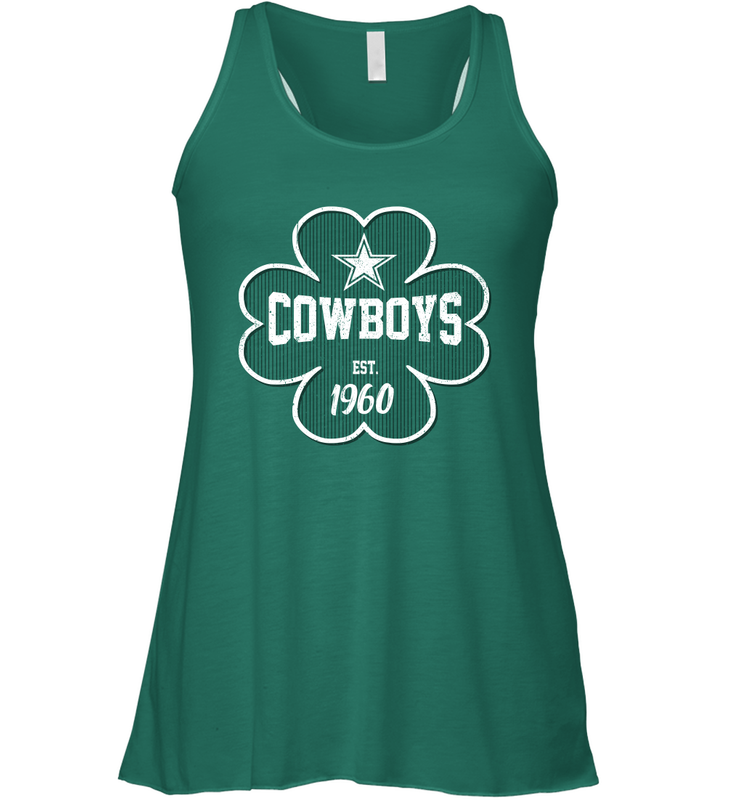 Patrick's Day Shamrock For Dallas Cowboys Fans Racerback Tank - kambletee