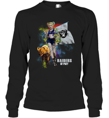 Harley Quinn Oakland Raiders Of Prey Long Sleeve T-Shirt - kambletee