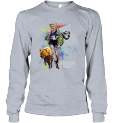 Harley Quinn Oakland Raiders Of Prey Long Sleeve T-Shirt - kambletee