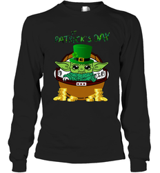 Baby Yoda The Mandalorian Happy St Patrick's Day Long Sleeve T-Shirt - kambletee