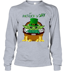 Baby Yoda The Mandalorian Happy St Patrick's Day Long Sleeve T-Shirt - kambletee