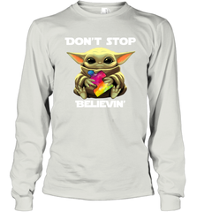 Baby Yoda Autism Awareness dont stop believin Long Sleeve T-Shirt - kambletee