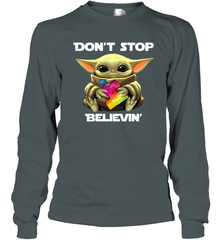 Baby Yoda Autism Awareness dont stop believin Long Sleeve T-Shirt - kambletee