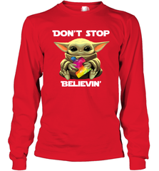 Baby Yoda Autism Awareness dont stop believin Long Sleeve T-Shirt - kambletee