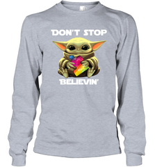 Baby Yoda Autism Awareness dont stop believin Long Sleeve T-Shirt - kambletee