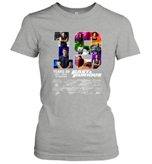 19 years of Fast and Furious 2001 2020 10 movies signatures Women's T-Shirt - kambletee