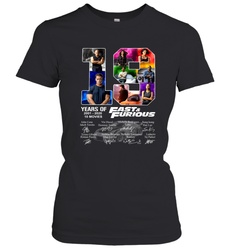 19 years of Fast and Furious 2001 2020 10 movies signatures Women's T-Shirt - kambletee