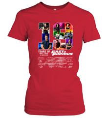 19 years of Fast and Furious 2001 2020 10 movies signatures Women's T-Shirt - kambletee