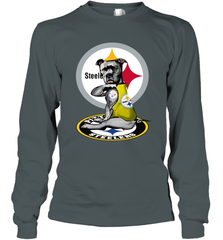 Pitbull Rottweiler I Love Pittsburgh Steelers Long Sleeve T-Shirt - kambletee