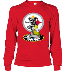 Pitbull Rottweiler I Love Pittsburgh Steelers Long Sleeve T-Shirt - kambletee