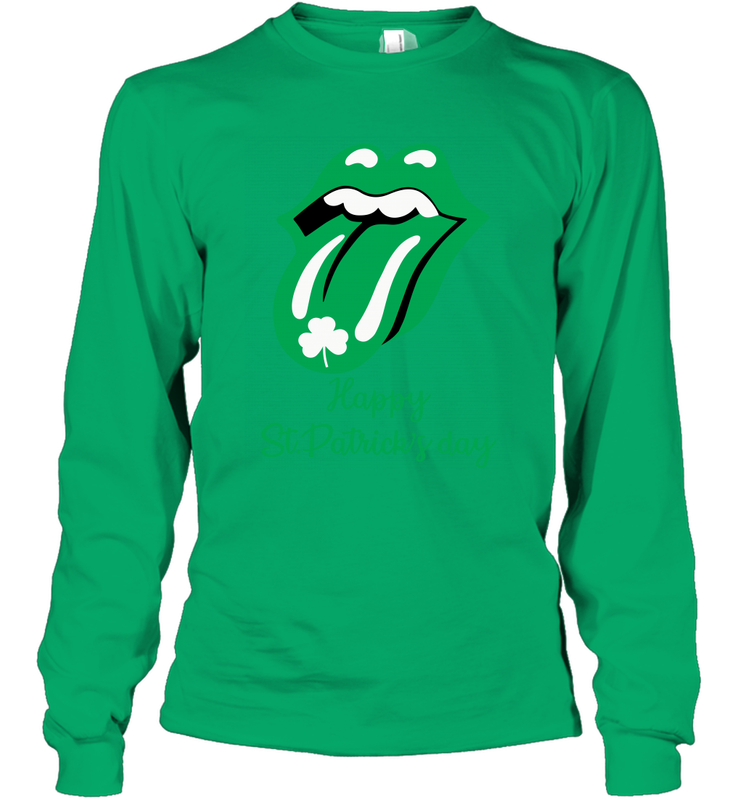 Happy St. Patrick's day Rolling Stones Long Sleeve T-Shirt - kambletee
