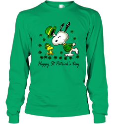 Snoopy and Woodstock Erin go beagle Happy Patricks Day Long Sleeve T-Shirt - kambletee