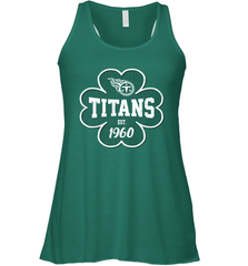 Patrick's Day Shamrock For Tennessee Titans Fans Racerback Tank - kambletee
