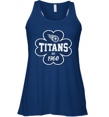 Patrick's Day Shamrock For Tennessee Titans Fans Racerback Tank - kambletee