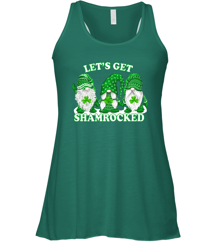 Gnomes let's get shamrocked St. Patrick's day Racerback Tank - kambletee