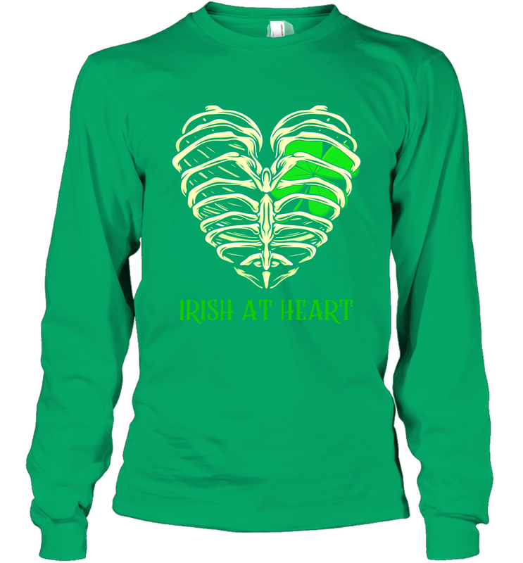 Irish at heart St Patricks Day Long Sleeve T-Shirt - kambletee