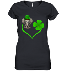 Elephant irish heart st patrick's day Women's V-Neck - kambletee