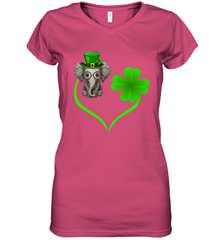 Elephant irish heart st patrick's day Women's V-Neck - kambletee