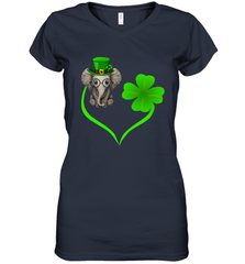 Elephant irish heart st patrick's day Women's V-Neck - kambletee