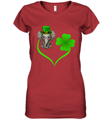 Elephant irish heart st patrick's day Women's V-Neck - kambletee