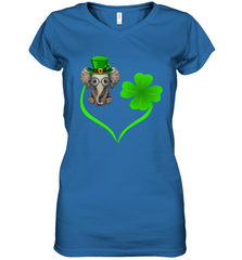 Elephant irish heart st patrick's day Women's V-Neck - kambletee