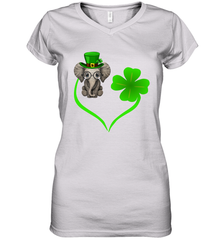 Elephant irish heart st patrick's day Women's V-Neck - kambletee