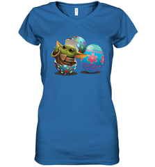 Easter Eggs Baby Yoda Women's V-Neck - kambletee