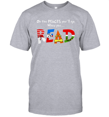 Oh the places you'll go when you read Dr Seuss Grinch Men's T-Shirt - kambletee