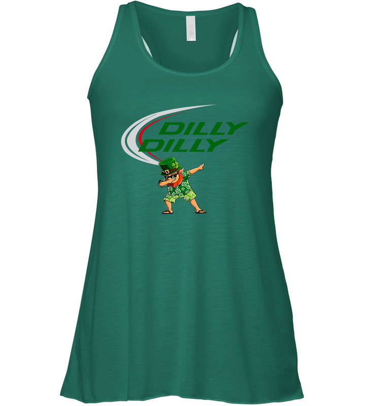 St Patricks day Irish Dilly Dilly Leprechaun dabbing Racerback Tank - kambletee