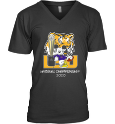 LSU Tigers Mickey Mouse National Championship 2020 Men's V-Neck - kambletee