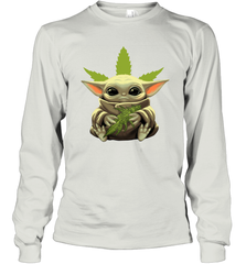 Baby Yoda hug weed Long Sleeve T-Shirt - kambletee