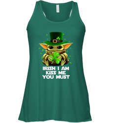 Baby Yoda hug Irish I am kiss me you must Racerback Tank - kambletee