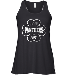 Patrick's Day Shamrock For Carolina Panthers Fans Racerback Tank - kambletee