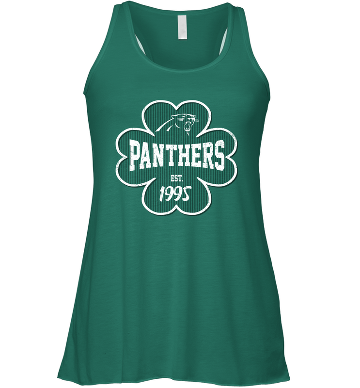 Patrick's Day Shamrock For Carolina Panthers Fans Racerback Tank - kambletee