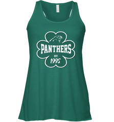 Patrick's Day Shamrock For Carolina Panthers Fans Racerback Tank - kambletee