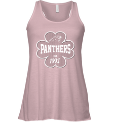 Patrick's Day Shamrock For Carolina Panthers Fans Racerback Tank - kambletee
