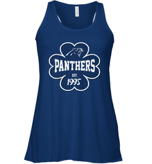 Patrick's Day Shamrock For Carolina Panthers Fans Racerback Tank - kambletee