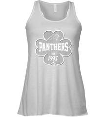 Patrick's Day Shamrock For Carolina Panthers Fans Racerback Tank - kambletee