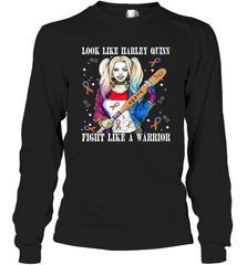 Harley Quinn Fight Like A Warrior Bladder Cancer Awareness Long Sleeve T-Shirt - kambletee