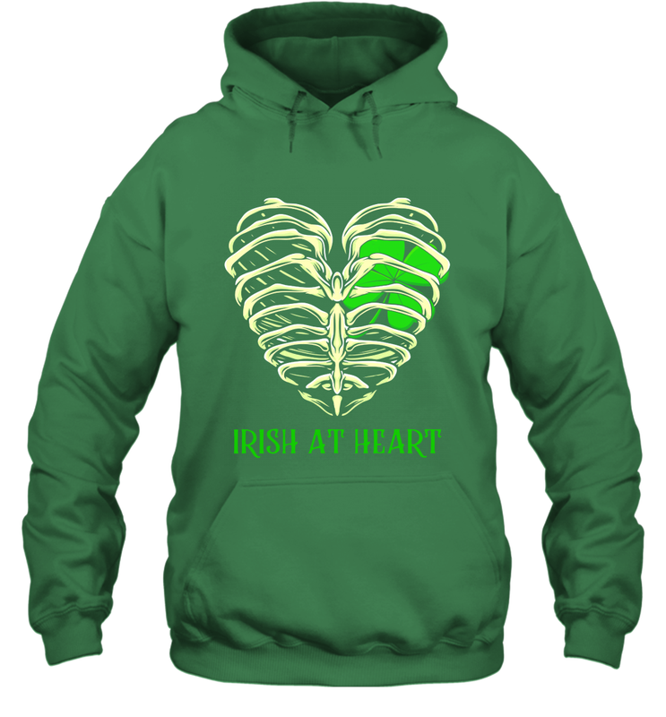 Irish at heart St Patricks Day Hoodie - kambletee