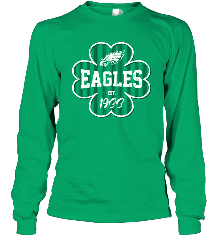 Patrick's Day Shamrock For Philadelphia Eagles Fans Long Sleeve T-Shirt - kambletee