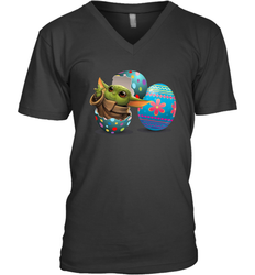 Easter Eggs Baby Yoda Men's V-Neck - kambletee