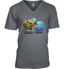 Easter Eggs Baby Yoda Men's V-Neck - kambletee