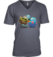 Easter Eggs Baby Yoda Men's V-Neck - kambletee