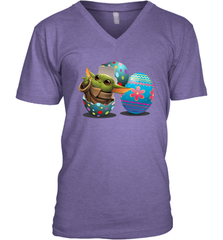 Easter Eggs Baby Yoda Men's V-Neck - kambletee