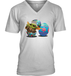 Easter Eggs Baby Yoda Men's V-Neck - kambletee