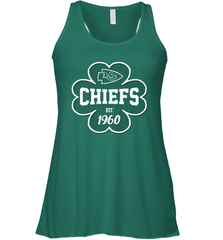 Patrick's Day Shamrock For Kansas City Chiefs Fans Racerback Tank - kambletee